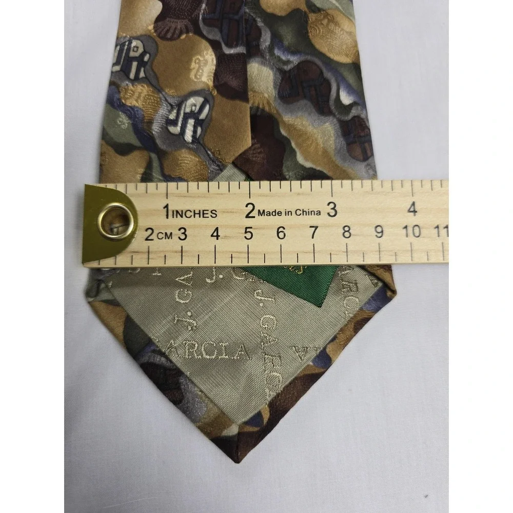 J. Garcia Tie‎ Mens One Size Multicolor Northern Lights Silk Made USA Stonehenge
